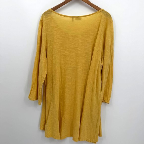 Logo Lori Goldstein‎ Womens Henley Button Tunic Top 1X Button Peasant Empire - Picture 7 of 8